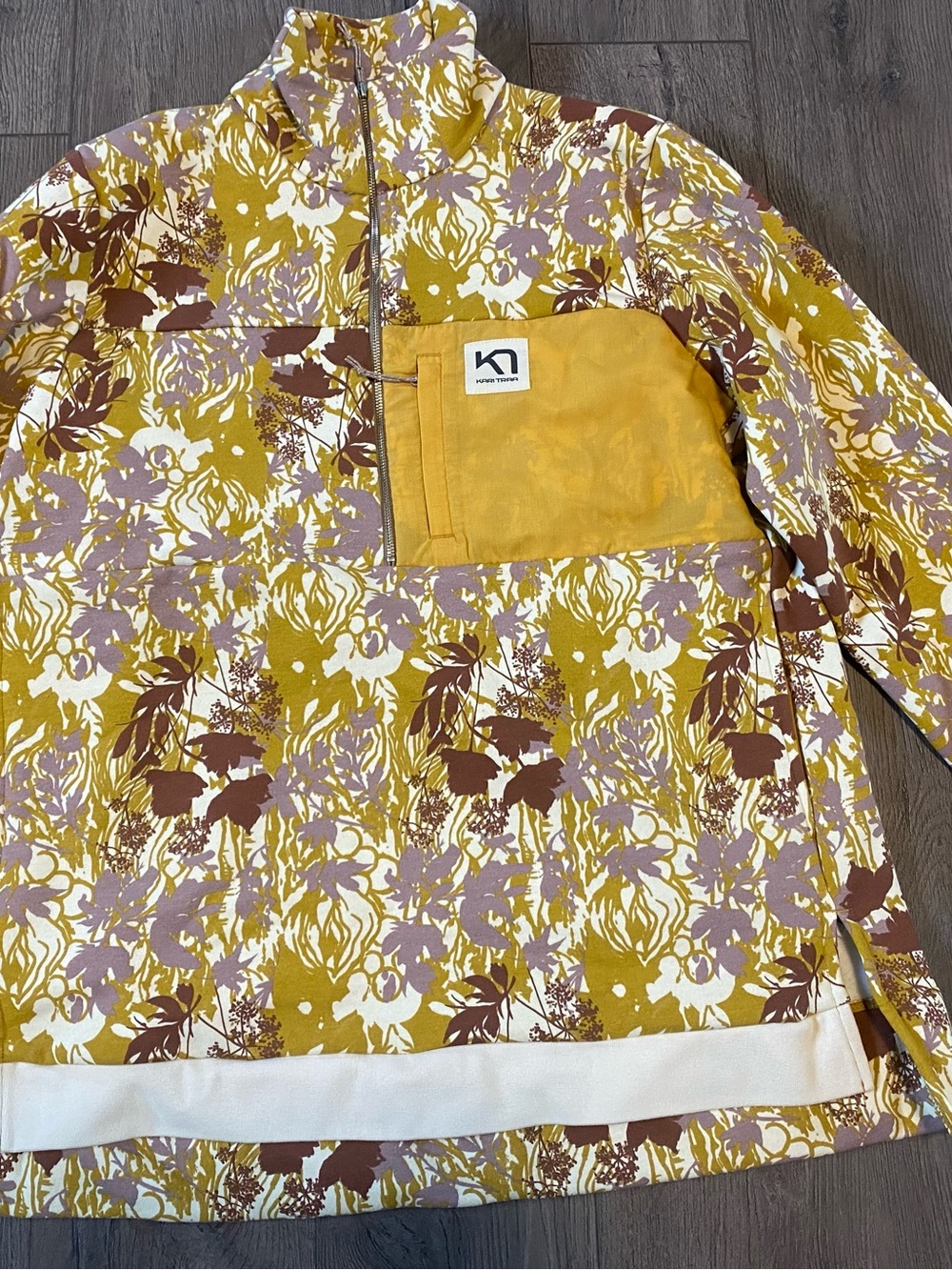 NWOT Kari Traa Floral Half-Zip Pullover
